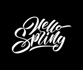 Spring handwritten calligraphy vector illustration
