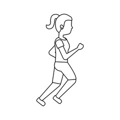 woman person avatar running or jogging icon image vector illustration design 