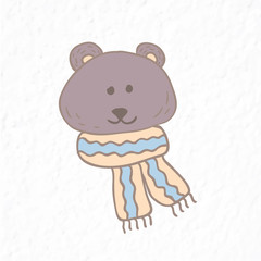 Funny teddy bear. Nursery art. Minimalist scandinavian style.