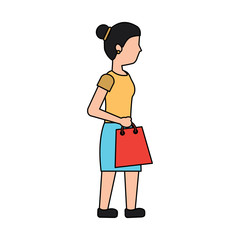 woman shopping icon image vector illustration design 
