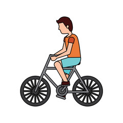 man riding bike icon image vector illustration design 