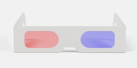 Realistic 3D Render of Cinema Glasses