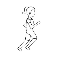woman person avatar running or jogging icon image vector illustration design 