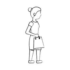 woman shopping icon image vector illustration design 