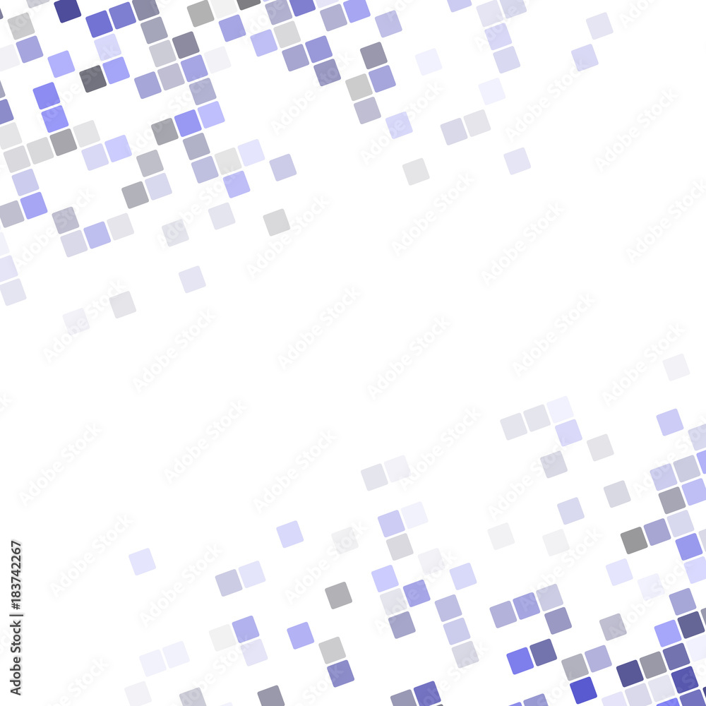 Poster abstract pixel square corner design background - vector illustration from blue, grey and black round