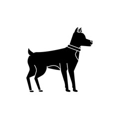 dog animal mammal pet friendly vector illustration black image