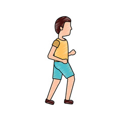 sport man walking fitness activity concept vector illustration