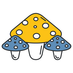 cute fungus isolated icon vector illustration design