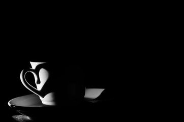 cup of coffee in heart shape