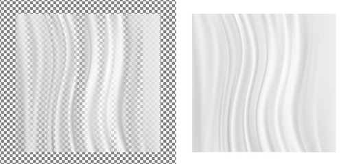White transparent plastic wrapper and curtain