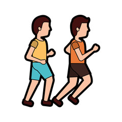 men avatar running or jogging icon image vector illustration design 