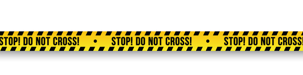 Danger and police line. Yellow Warning Tape. Vector illustration.