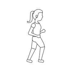 woman person avatar running or jogging icon image vector illustration design 