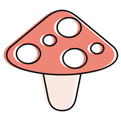 cute fungus isolated icon vector illustration design