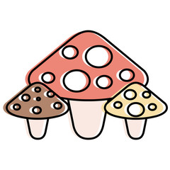 cute fungus isolated icon vector illustration design