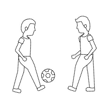 men playing soccer or football icon image vector illustration design 