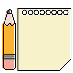 sheet of notebook with pencil icon vector illustration design