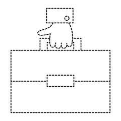 businessman hand with portfolio briefcase vector illustration design