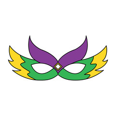 ornate mardi gras carnival mask with feathers festival vector illustration