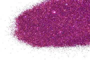 Textured background with purple glitter sparkle on white