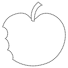 bitten apple fresh fruit icon vector illustration design