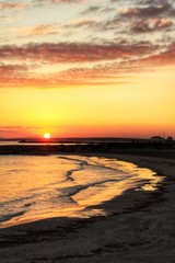 Naklejka premium Sunset on the beach in Santa Pola, Alicante Spain