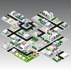 Isometric urban city