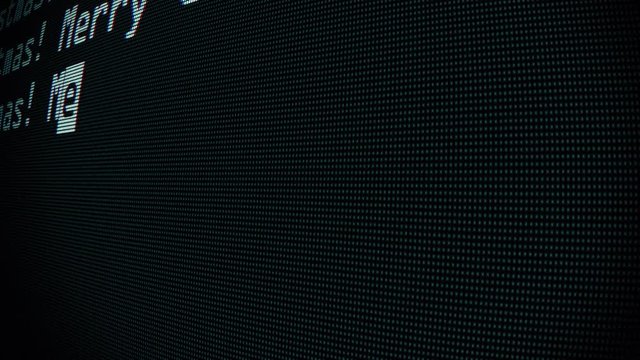 hand typing merry christmas words writing on white old led lcd tube computer display screen close up pixel animation - new quality retro vintage futuristic wording typography video footage loop