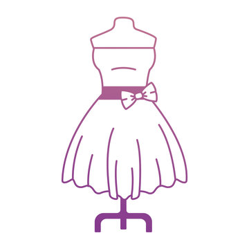elegant dress for woman in manikin vector illustration design