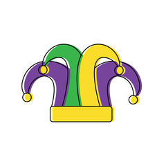 mardi gras jester hat decoration design vector illustration © Gstudio