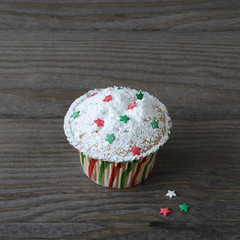 Cupcake with star decoration.