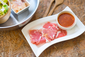 Sliced pork and vegetables