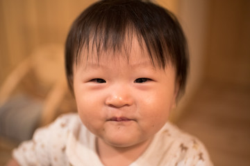 Baby Laughing Up close / A Japanese baby of 11 months of age