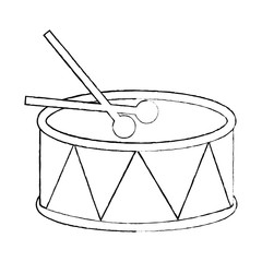 drum and sticks music instrument percussion vector illustration