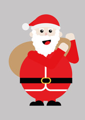 Illustration of a santa claus bringing gifts to children