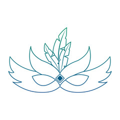 ornate mardi gras carnival mask with feathers festival vector illustration