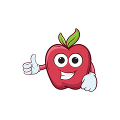apple thumb up cartoon vector ilustration