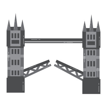 London Tower Bridge United Kingdom Landmark Vector Illustration