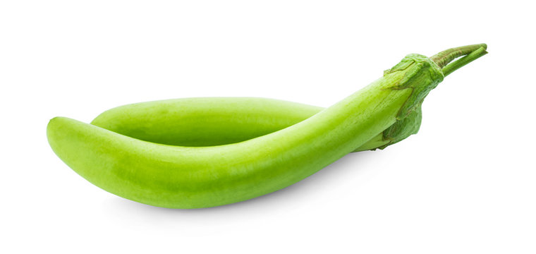 Green eggplant isolated on a white background