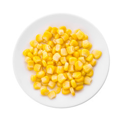 canned corn on a white background