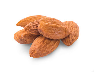 Almonds isolated on white background