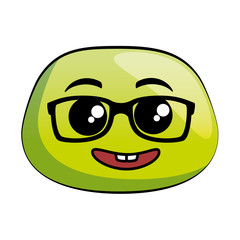 nerd emoji face icon vector illustration design