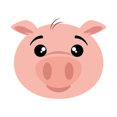 cute pig emoji kawaii vector illustration design