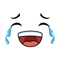 Obraz premium laugh emoji face icon vector illustration design