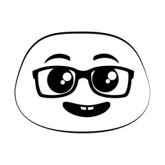 nerd emoji face icon vector illustration design