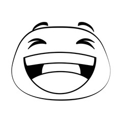 laugh emoji face icon vector illustration design