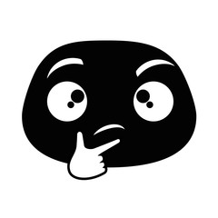 Thoughtful emoji face icon vector illustration design