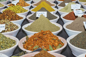 Various spices in market