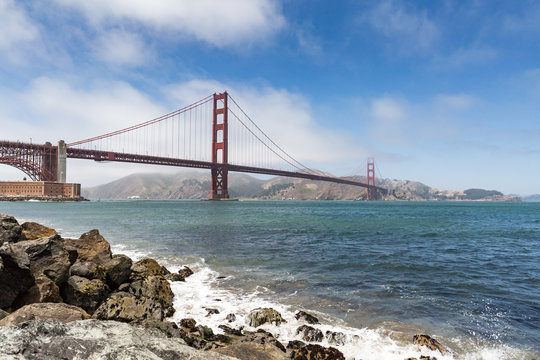 The Golden Gate Bridge, from Fort Point, San Francisco, California.