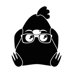 cute little chicken kawaii character vector illustration design